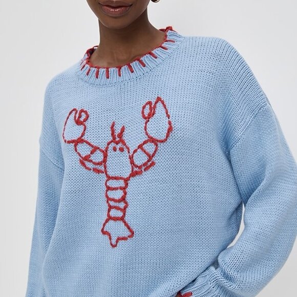 Bailey Rose Lobster Sweater Small Blue/Red - Picture 3 of 16